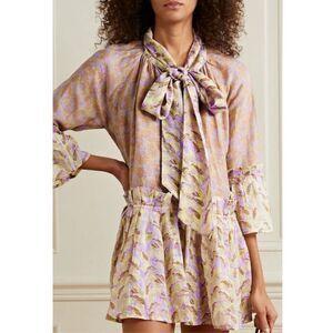 NWOT Yvonne S Linen ANGELICA MINI DRESS, Med $695